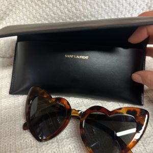 Saint Laurent Tortoiseshell Heart Sunglasses